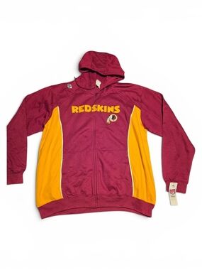 NFL Redskins Maroon & Gold Full-Zip Hooded  Knit Jersey Jacket